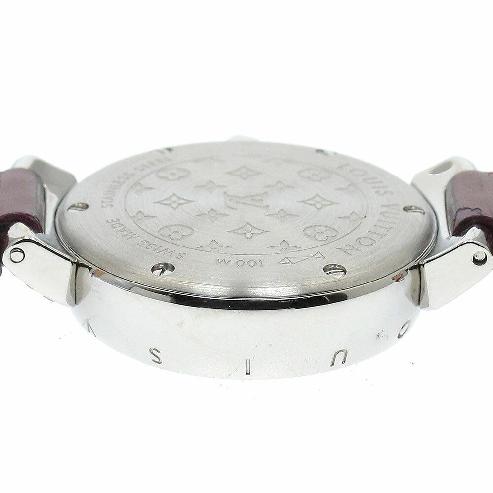 LOUIS VUITTON Q1214 Tambour Ruby Index Diamond Lug Quartz Ladies Watch (Good Condition)