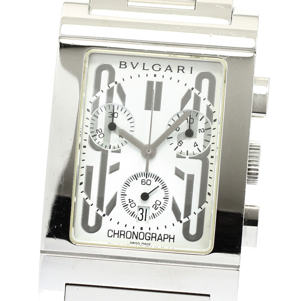 BVLGARI RTC49S Rettangolo Date Chronograph Quartz Men's Watch