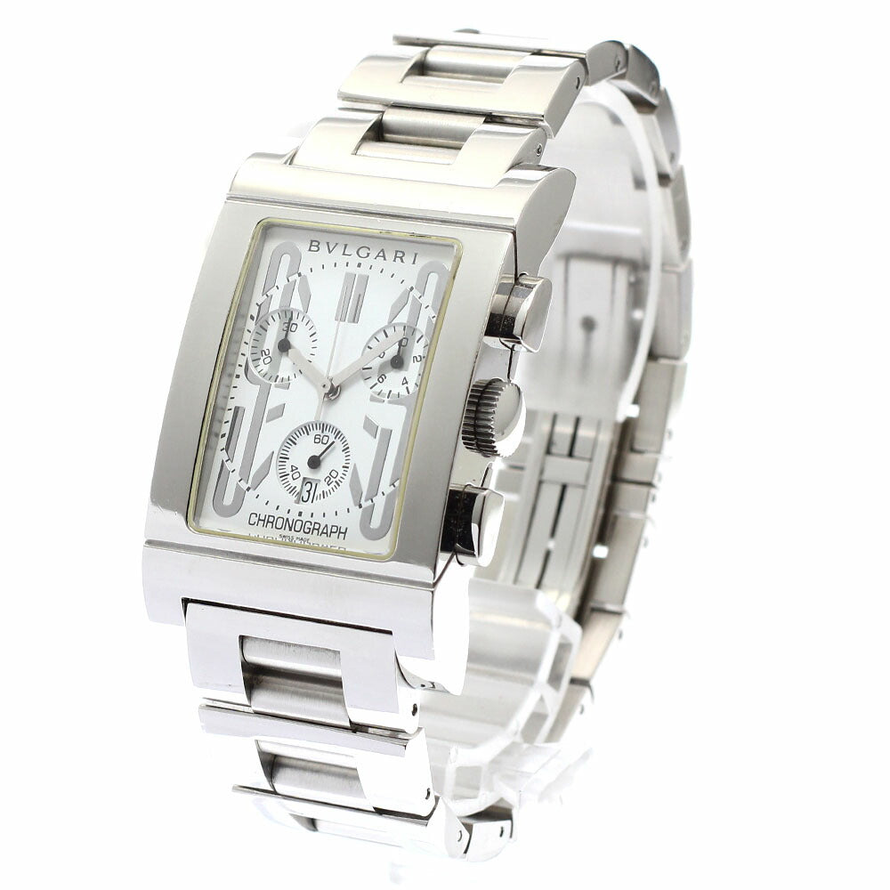 BVLGARI RTC49S Rettangolo Date Chronograph Quartz Men's Watch