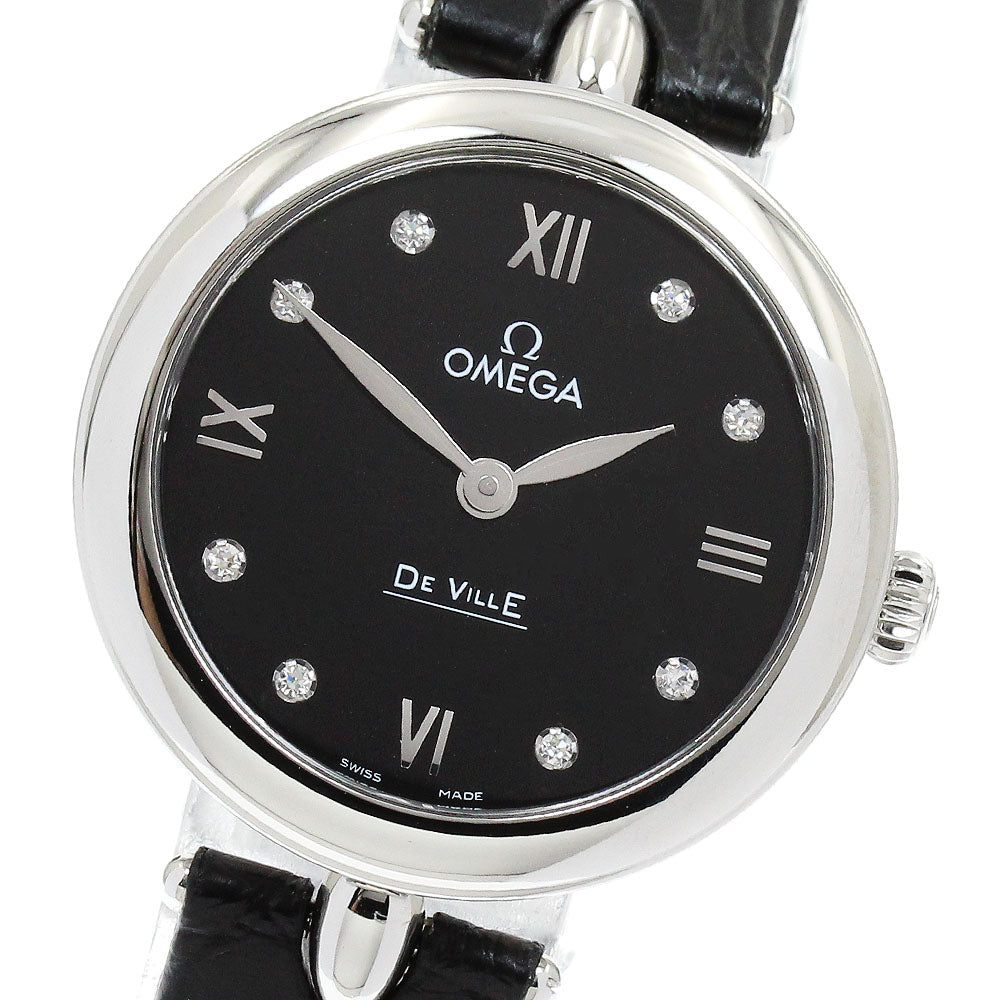 OMEGA 424.13.27.60.51.001 De Ville Prestige Dewdrop 8P Diamond Quartz Ladies Watch Excellent Condition with Box
