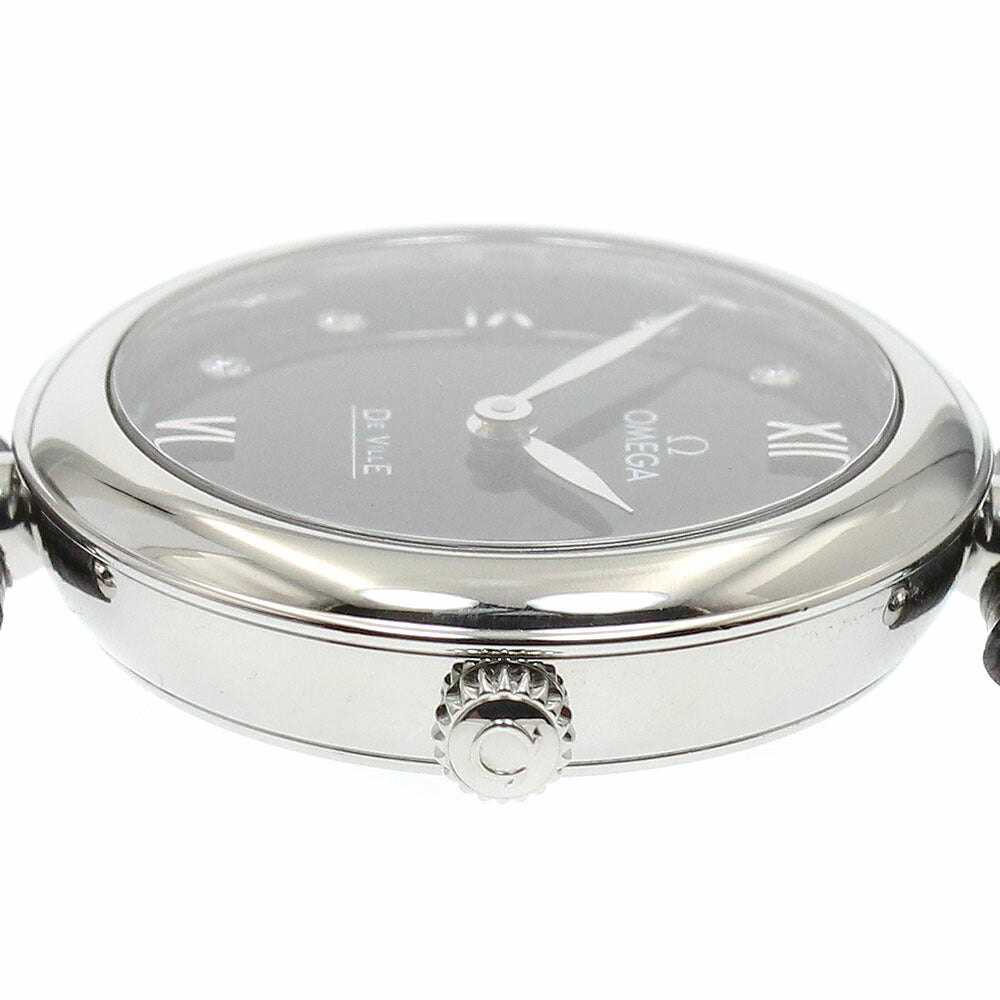 OMEGA 424.13.27.60.51.001 De Ville Prestige Dewdrop 8P Diamond Quartz Ladies Watch Excellent Condition with Box