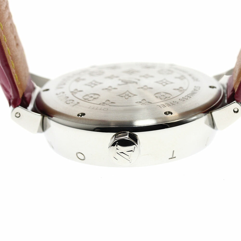 LOUIS VUITTON Q1111 Tambour Date Quartz Men's Watch Excellent Condition with Box and Warranty Card