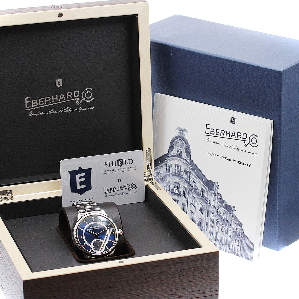 EBERHARD 21120 Travelsetro Small Seconds Manual Winding Men's Watch Excellent Condition with Box and Warranty Card