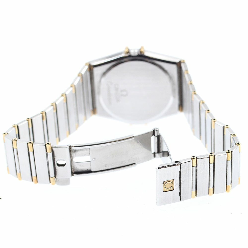 OMEGA Constellation Day-Date Half-Bar Diamond Bezel Quartz Men's Watch