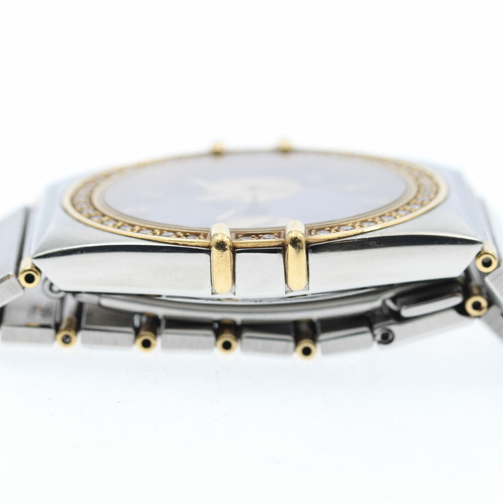 OMEGA Constellation Day-Date Half-Bar Diamond Bezel Quartz Men's Watch