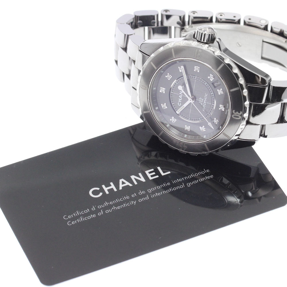 CHANEL H3242 J12 Chromatic 12-Diamond Automatic Men's Watch with Warranty Card