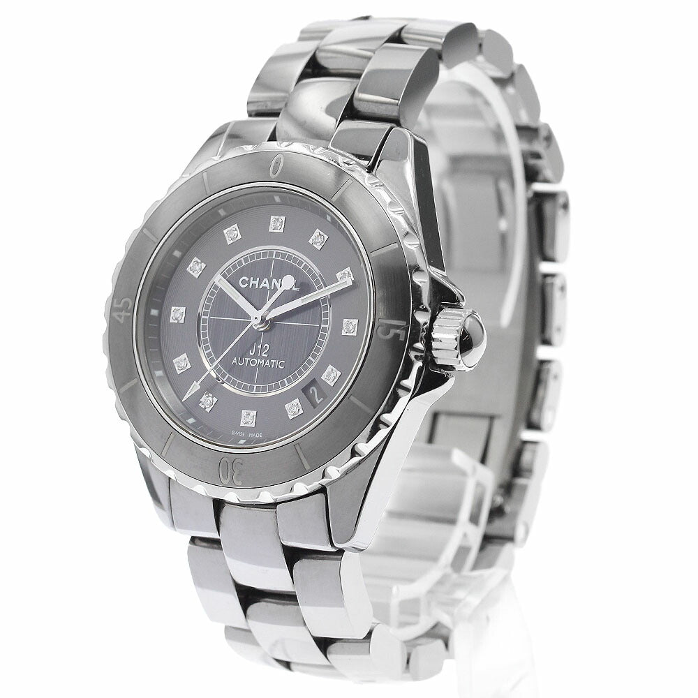 CHANEL H3242 J12 Chromatic 12-Diamond Automatic Men's Watch with Warranty Card