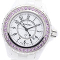 CHANEL H1181 J12 Pink Sapphire Bezel Quartz Women's Watch