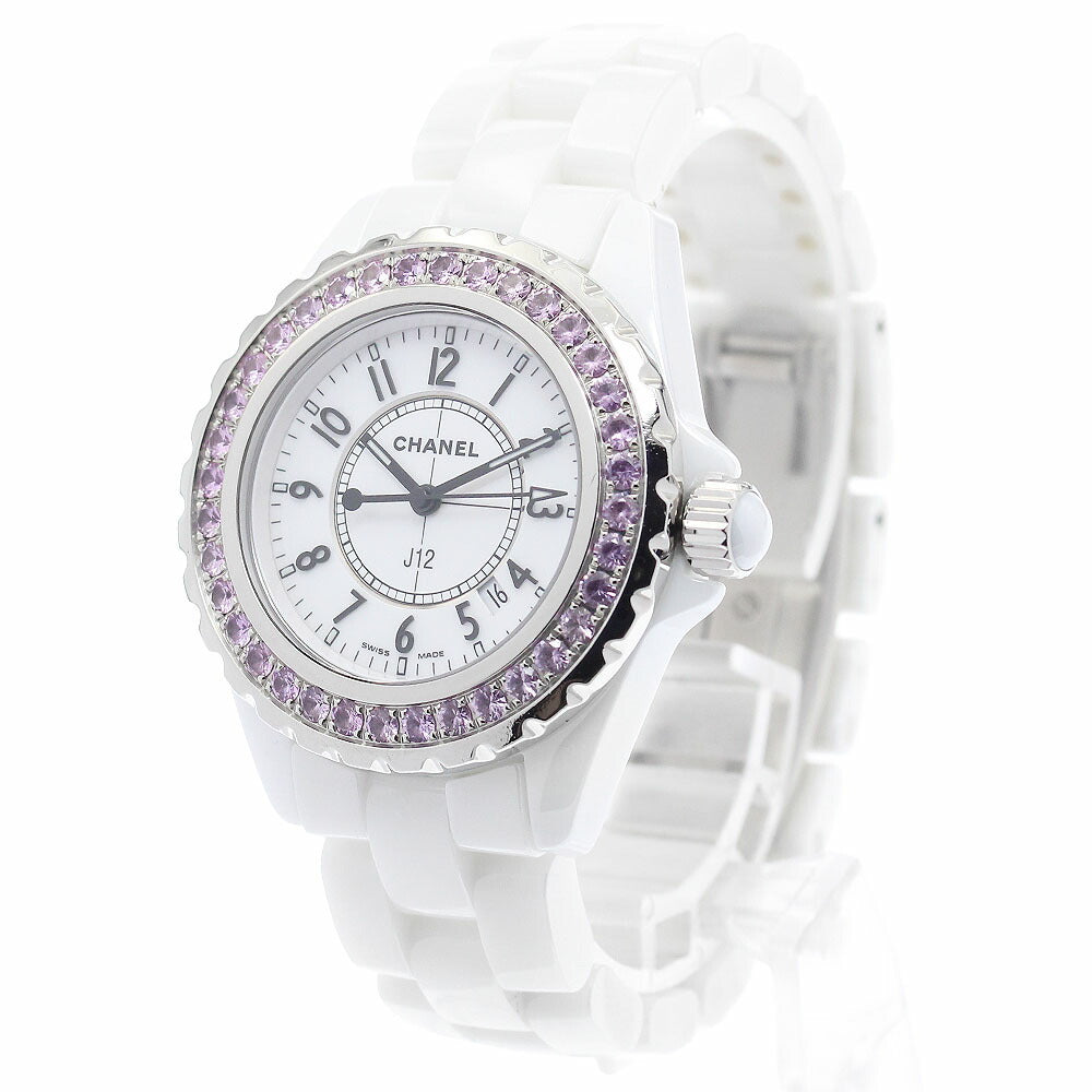 CHANEL H1181 J12 Pink Sapphire Bezel Quartz Women's Watch