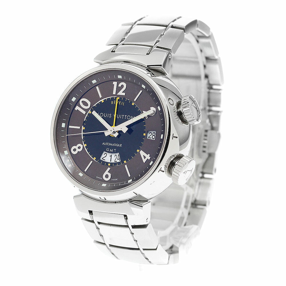 LOUIS VUITTON Q1151 Tambour GMT Reveil Alarm Automatic Men's Watch