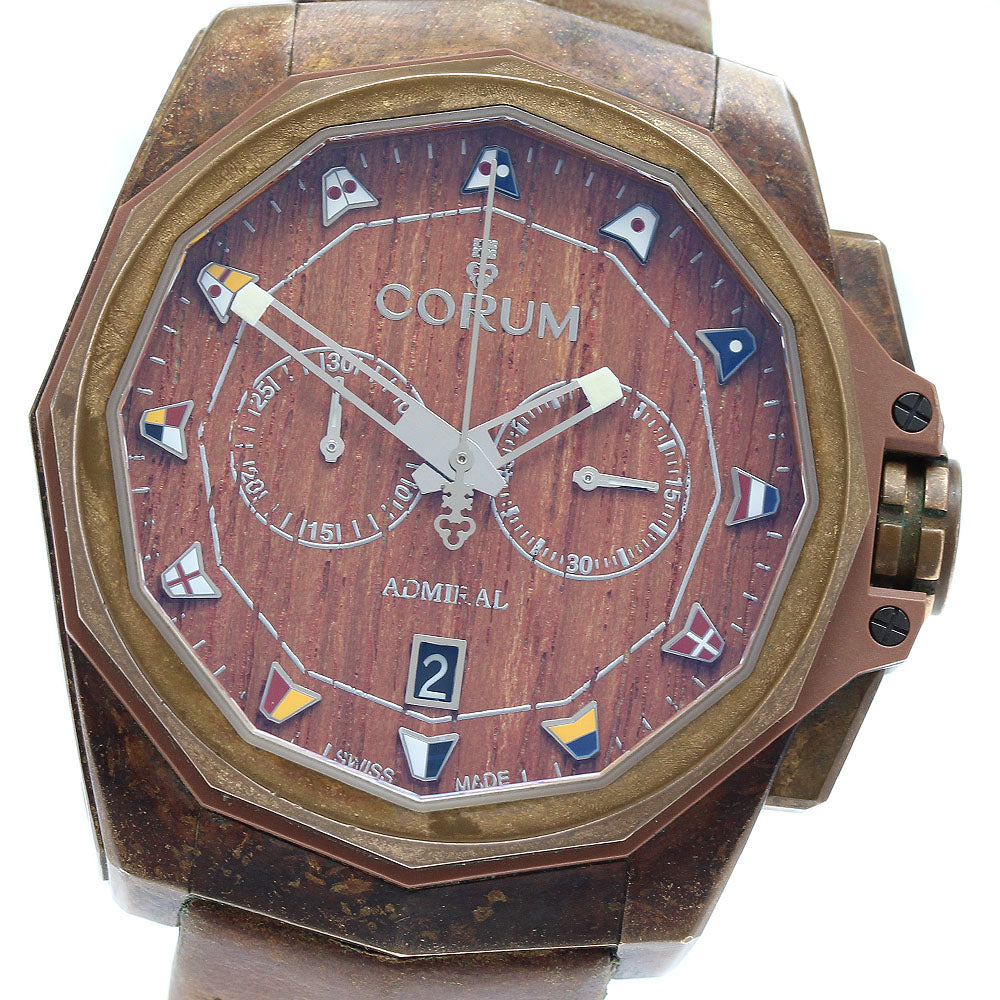 CORUM 116.200.53/0F62 AW01 Admiral's Cup Chronograph Bronze 12-sided Wood Dial Automatic Men's Watch with Warranty