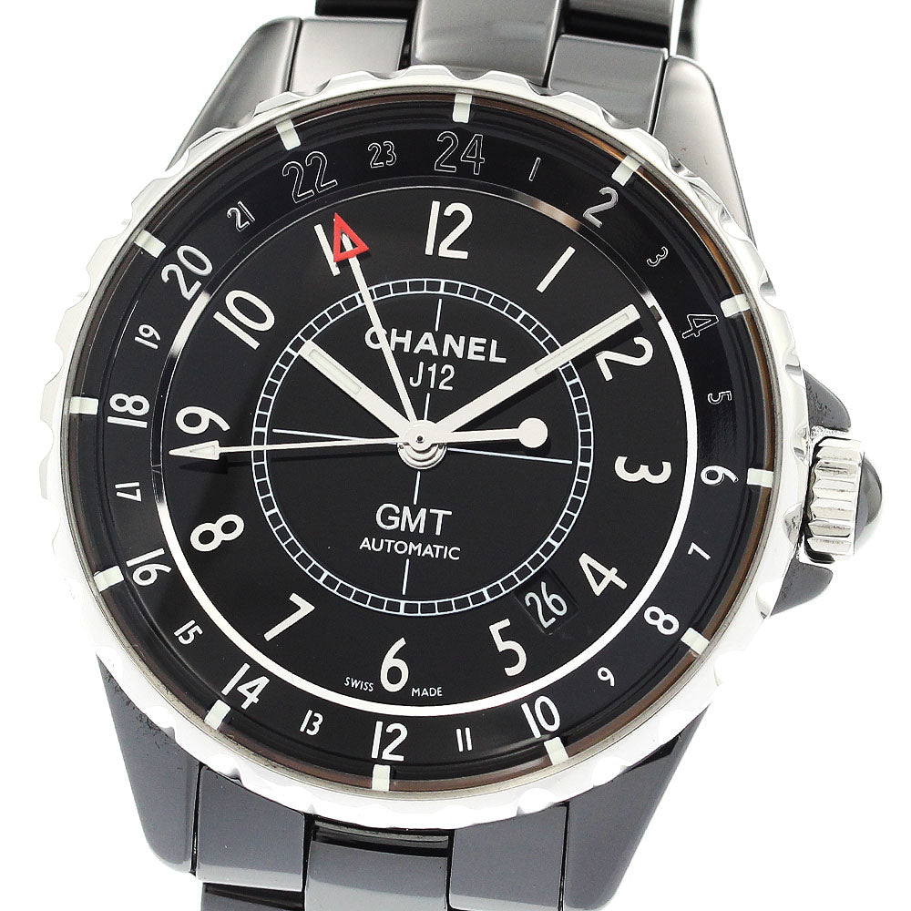 CHANEL H3102 J12 GMT Black Ceramic Automatic Men's Watch - Excellent Condition