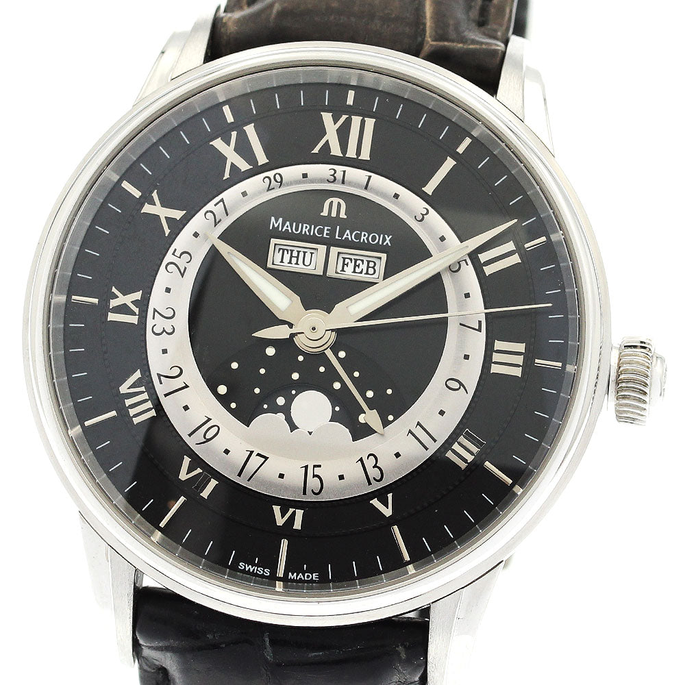 Maurice Lacroix MP6428-SS001-31E Masterpiece Moon Phase Automatic Men's Watch Excellent Condition with Warranty.