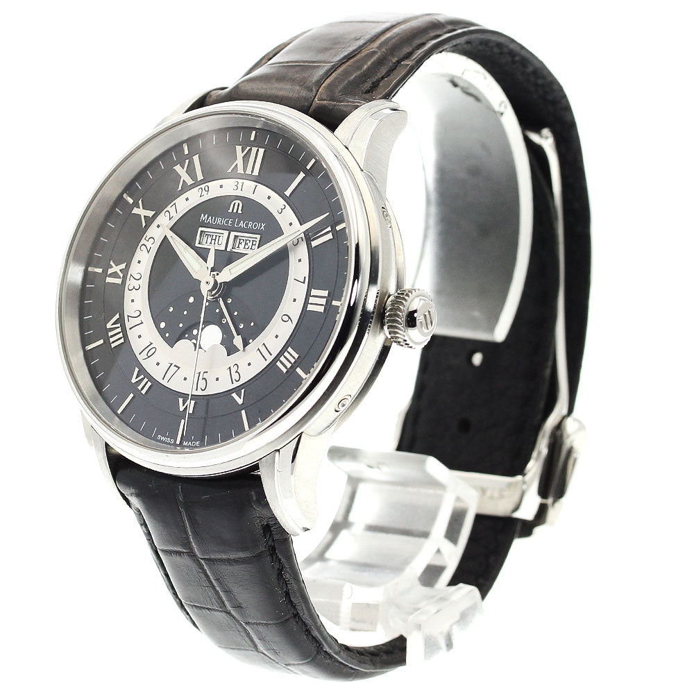 Maurice Lacroix MP6428-SS001-31E Masterpiece Moon Phase Automatic Men's Watch Excellent Condition with Warranty.