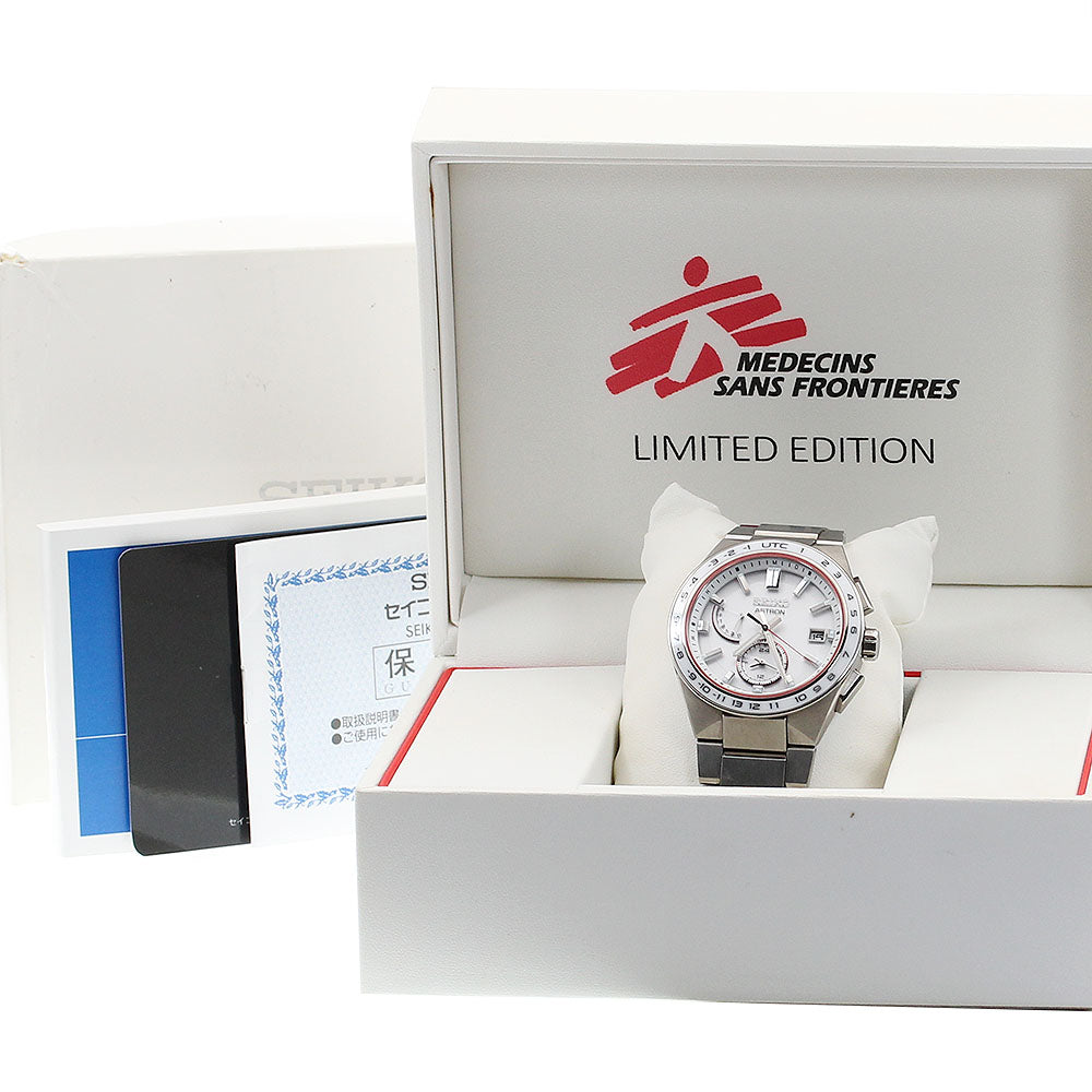 SEIKO SBXY059/8B63-0BG0 Astron Doctors Without Borders Collaboration Model Day-Date Solar Radio-Controlled Men's Watch - Excellent Condition Box and Warranty Included