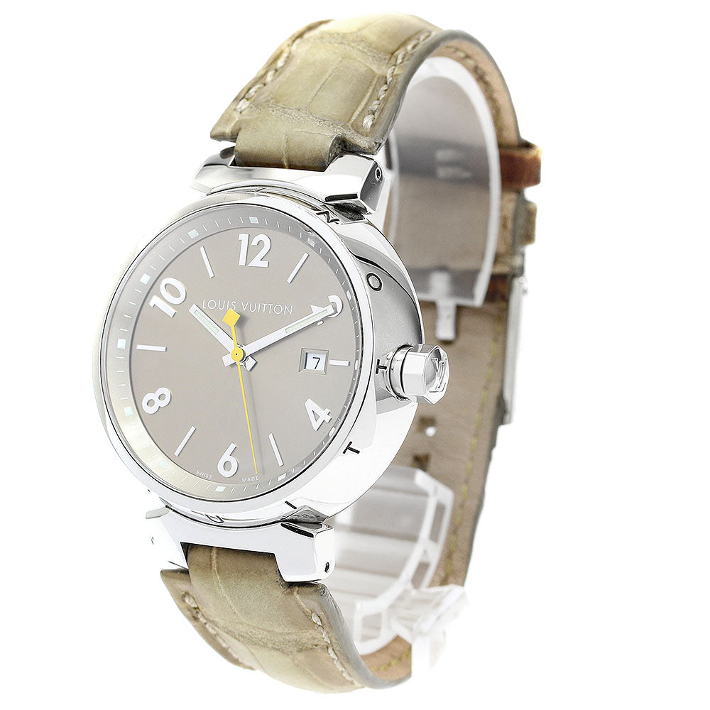 LOUIS VUITTON Q1112 Tambour Date Quartz Men's Watch