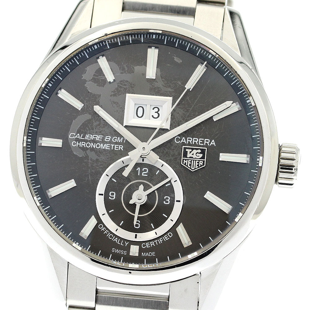 TAG Heuer WAR5012.BA0723 Carrera Grand Date GMT Caliber 8 Automatic Men's Watch with Warranty