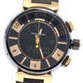 LOUIS VUITTON Q118N Tambour in Black Quartz Men's Watch with Box and Warranty Card