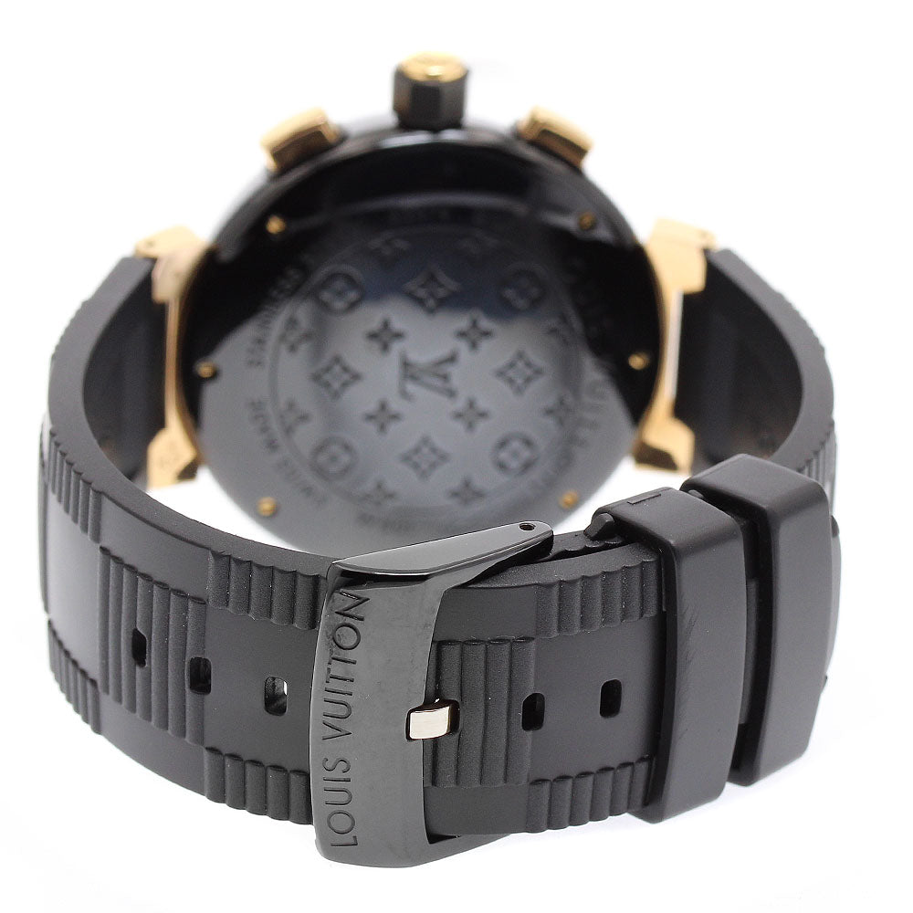 LOUIS VUITTON Q118N Tambour in Black Quartz Men's Watch with Box and Warranty Card