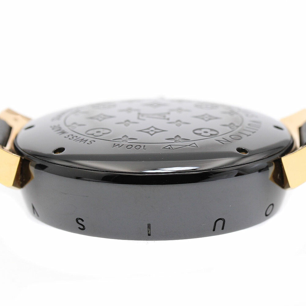 LOUIS VUITTON Q118N Tambour in Black Quartz Men's Watch with Box and Warranty Card