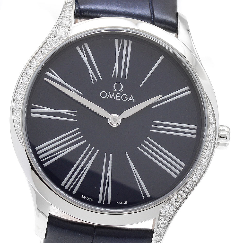 OMEGA 428.18.36.60.03.001 De Ville Tresor Diamond Bezel Quartz Ladies Watch Excellent Condition with Box and Warranty Card