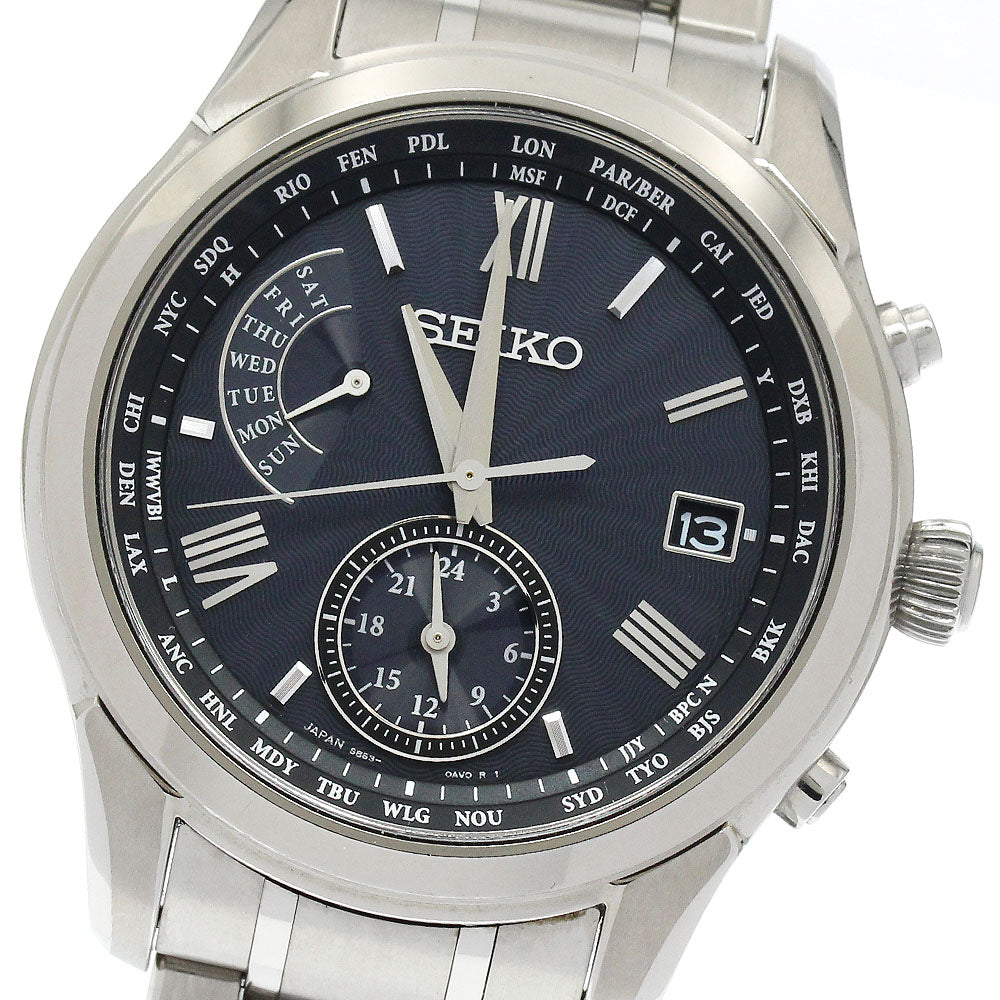 SEIKO SAGA309/8B63-0AY0 Brightz Day-Date Solar Radio-Controlled Men's Watch Excellent Condition with Box and Warranty.