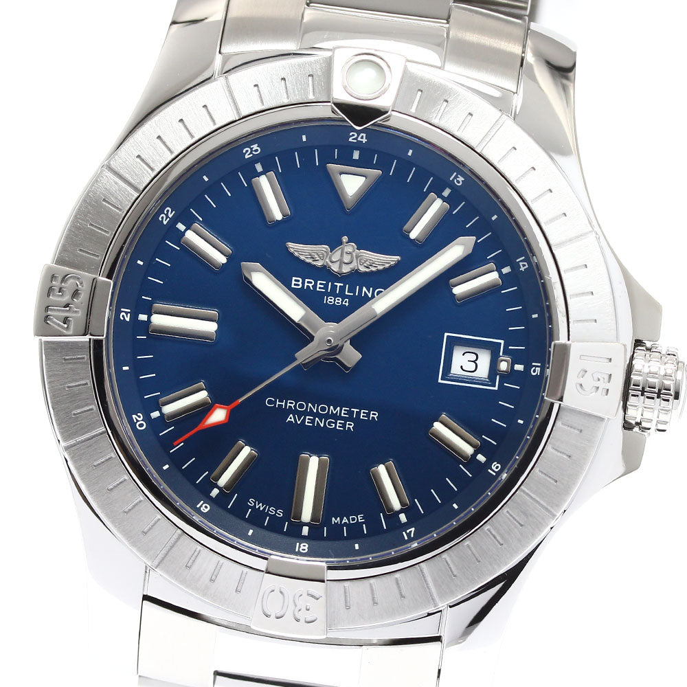 BREITLING A17318 Avenger Automatic 43 Date Automatic Men's Watch Excellent Condition with Inner Box and Warranty Card.