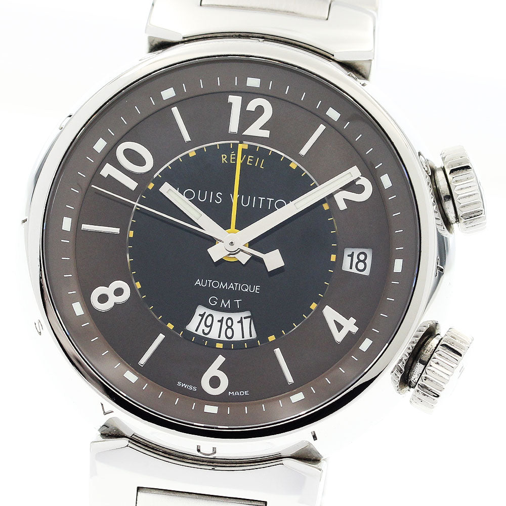 LOUIS VUITTON Q1151 Tambour GMT Reveil Alarm Automatic Men's Watch (Good Condition)