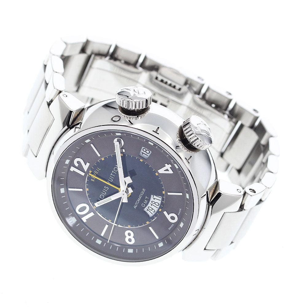 LOUIS VUITTON Q1151 Tambour GMT Reveil Alarm Automatic Men's Watch (Good Condition)