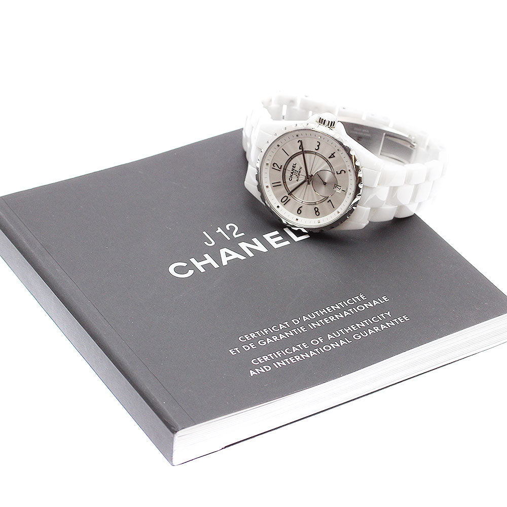 CHANEL H3837 J12 White Ceramic Automatic Watch (Boys' Size)
