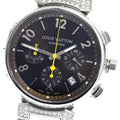 LOUIS VUITTON Q112G Tambour Chronograph Automatic Men's Watch with Diamond Lugs and Box and Warranty Card