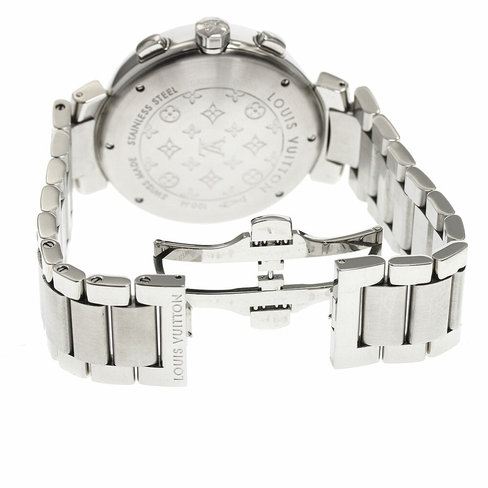 LOUIS VUITTON Q112G Tambour Chronograph Automatic Men's Watch with Diamond Lugs and Box and Warranty Card