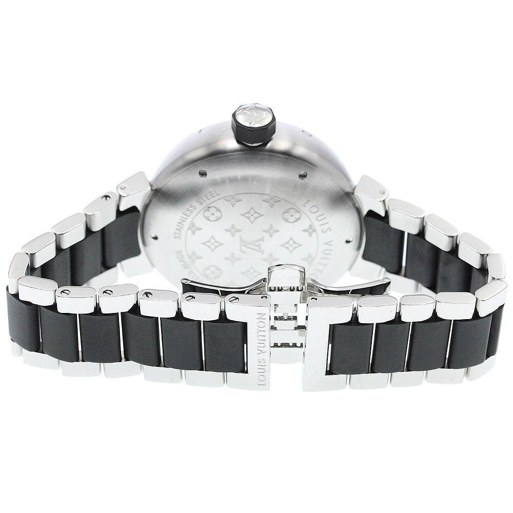 LOUIS VUITTON Q109G Tambour in Black Power Reserve Date Automatic Men's Watch (Good Condition)