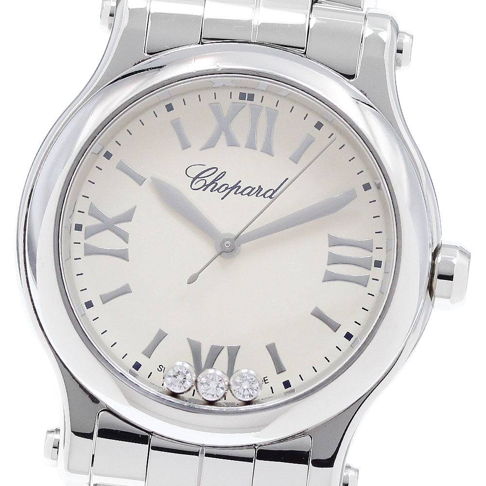 Chopard 278590-3002 Happy Sport 3-Diamond Quartz Women's Watch Excellent Condition with Box and Warranty.