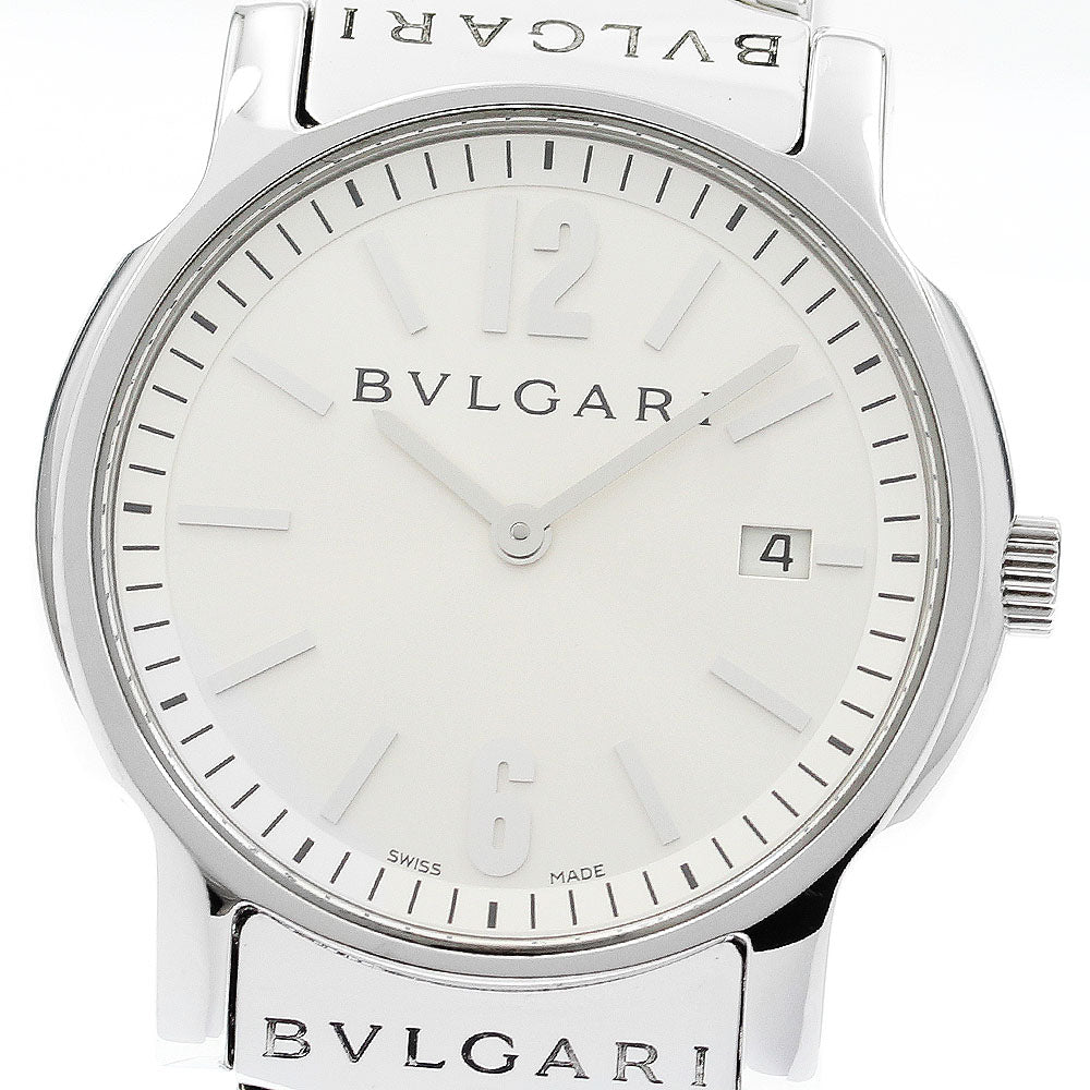 BVLGARI ST35S Solotempo Date Quartz Men's Watch Excellent Condition with Box and Warranty Card