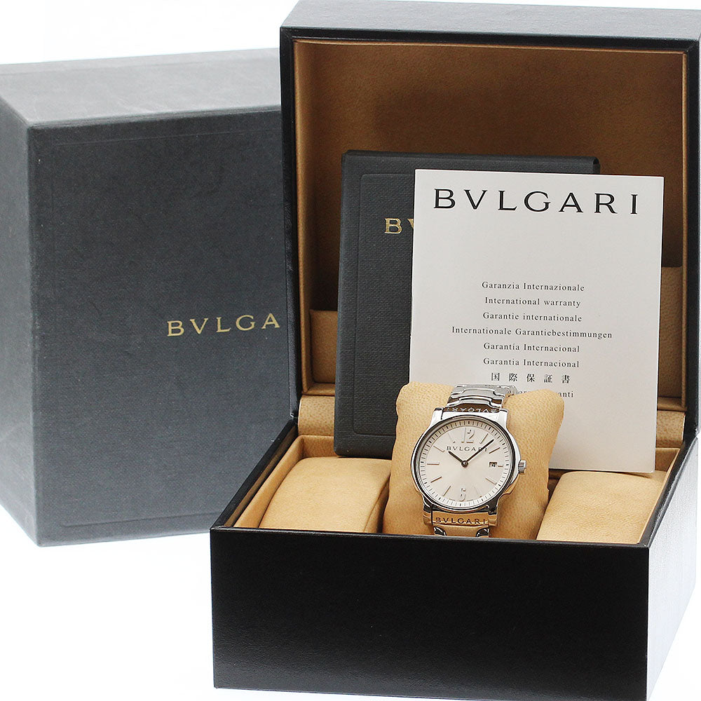 BVLGARI ST35S Solotempo Date Quartz Men's Watch Excellent Condition with Box and Warranty Card