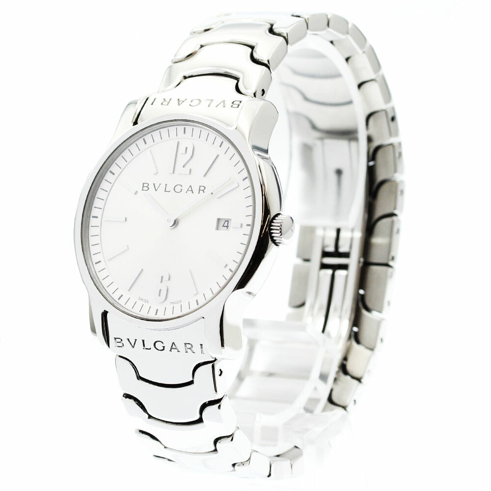 BVLGARI ST35S Solotempo Date Quartz Men's Watch Excellent Condition with Box and Warranty Card