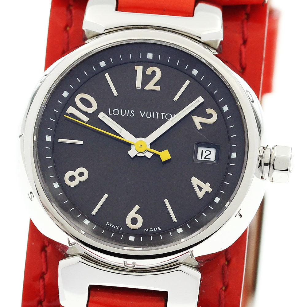 LOUIS VUITTON Q1211 Tambour Date Quartz Ladies Watch (Good Condition)