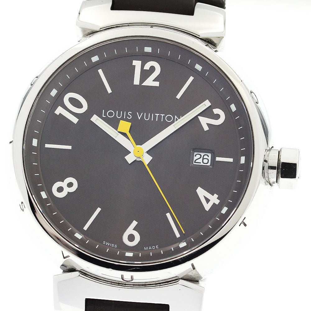 LOUIS VUITTON Q1111 Tambour Date Quartz Men's Watch