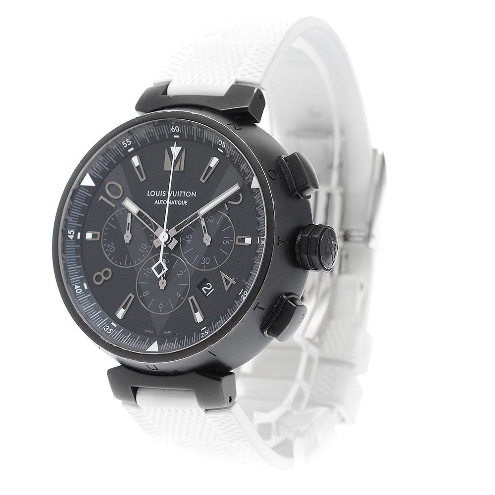 LOUIS VUITTON Q1A62Z Tambour Chronograph Automatic Men's Watch with Box and Warranty Card