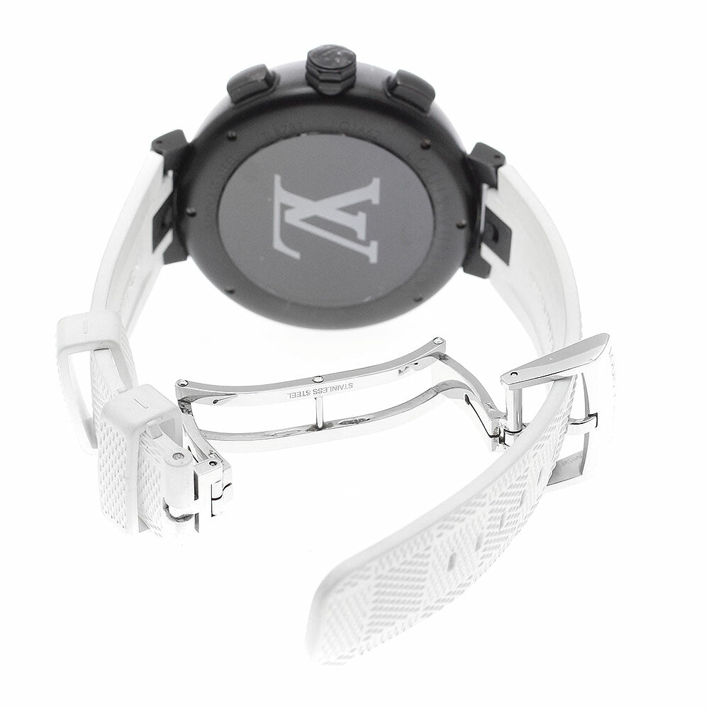 LOUIS VUITTON Q1A62Z Tambour Chronograph Automatic Men's Watch with Box and Warranty Card