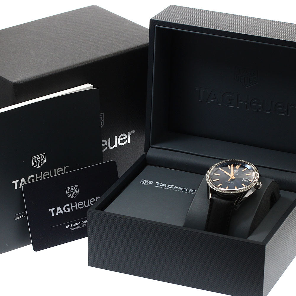 TAG Heuer WAR1114 Carrera Date Diamond Bezel Quartz Men's Watch with Box and Warranty Card
