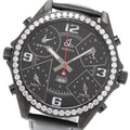 JACOB&CO 6 Time Zone Diamond Bezel Date Quartz Men's Watch