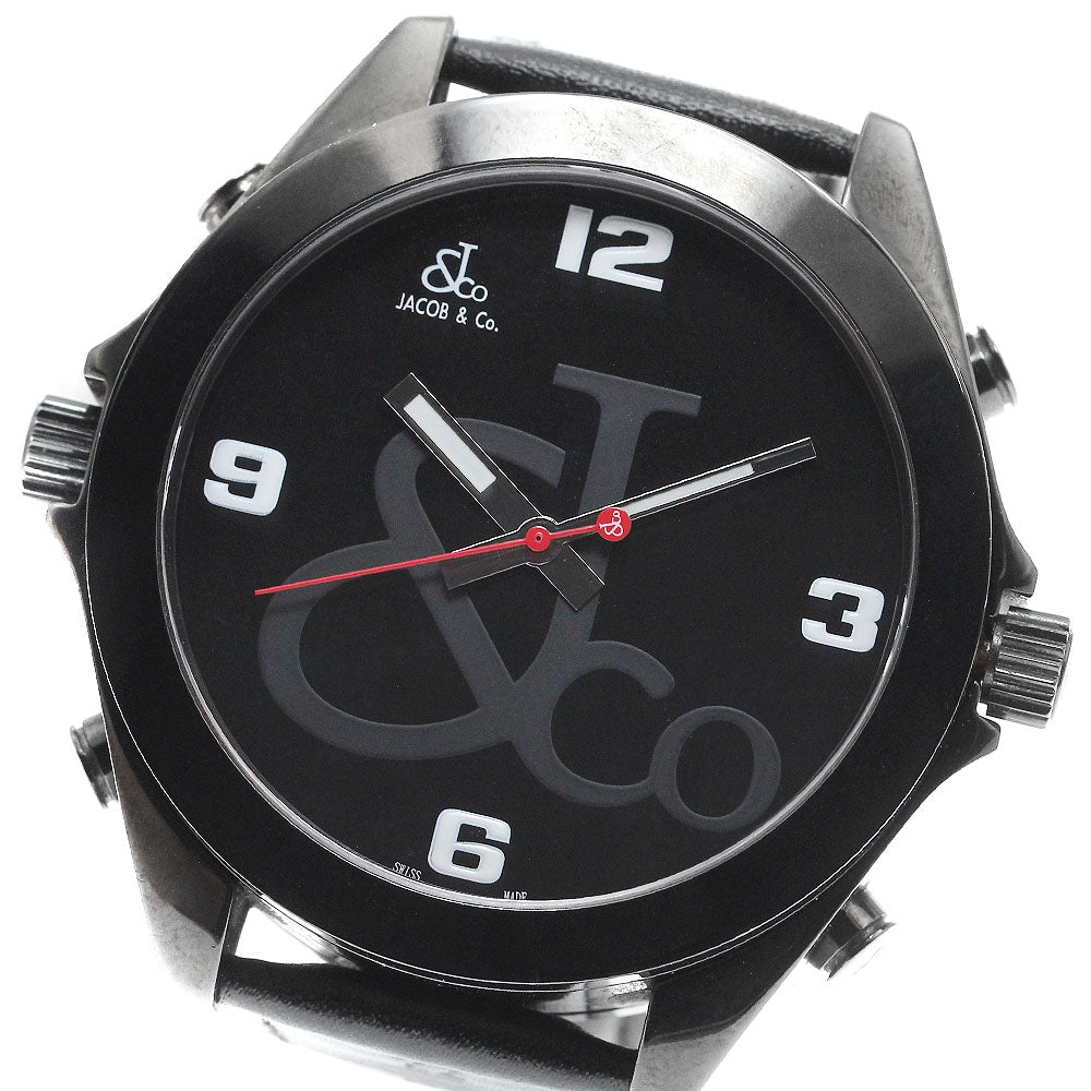 JACOB&CO 6 Time Zone Diamond Bezel Date Quartz Men's Watch