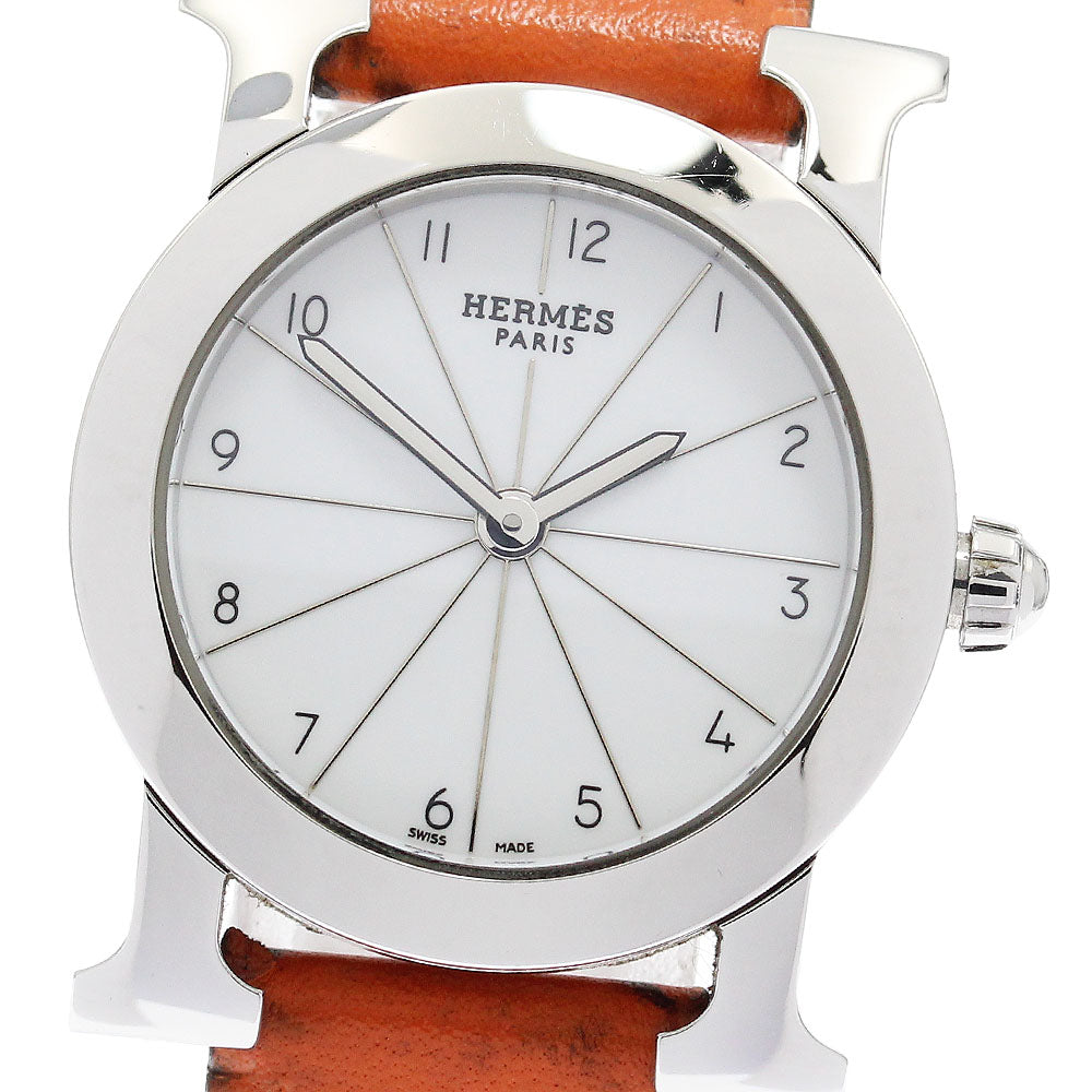 HERMES HR1.210 H-Watch Ronde Quartz Ladies' Watch with Inner Box and Warranty Card