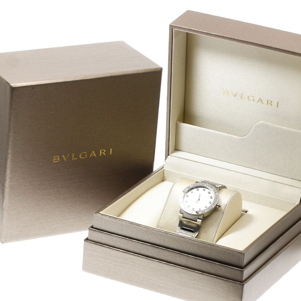 BVLGARI BB33S Bulgari 12-Diamond Quartz Men's Watch Excellent Condition with Box