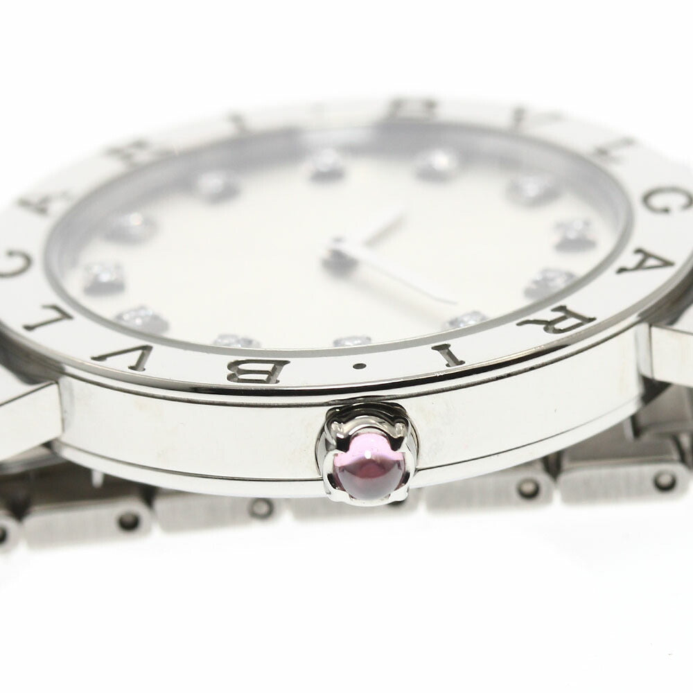 BVLGARI BB33S Bulgari 12-Diamond Quartz Men's Watch Excellent Condition with Box