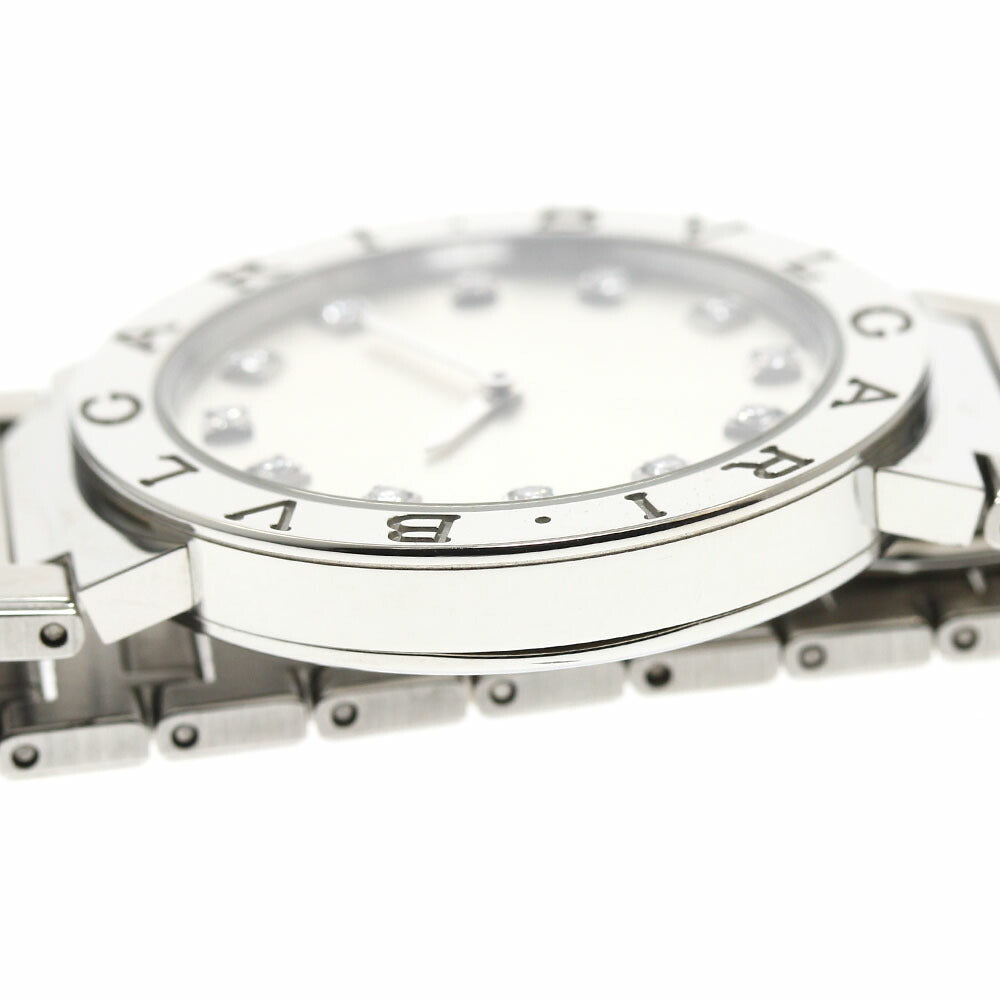 BVLGARI BB33S Bulgari 12-Diamond Quartz Men's Watch Excellent Condition with Box