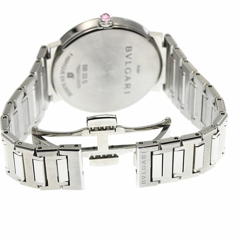 BVLGARI BB33S Bulgari 12-Diamond Quartz Men's Watch Excellent Condition with Box