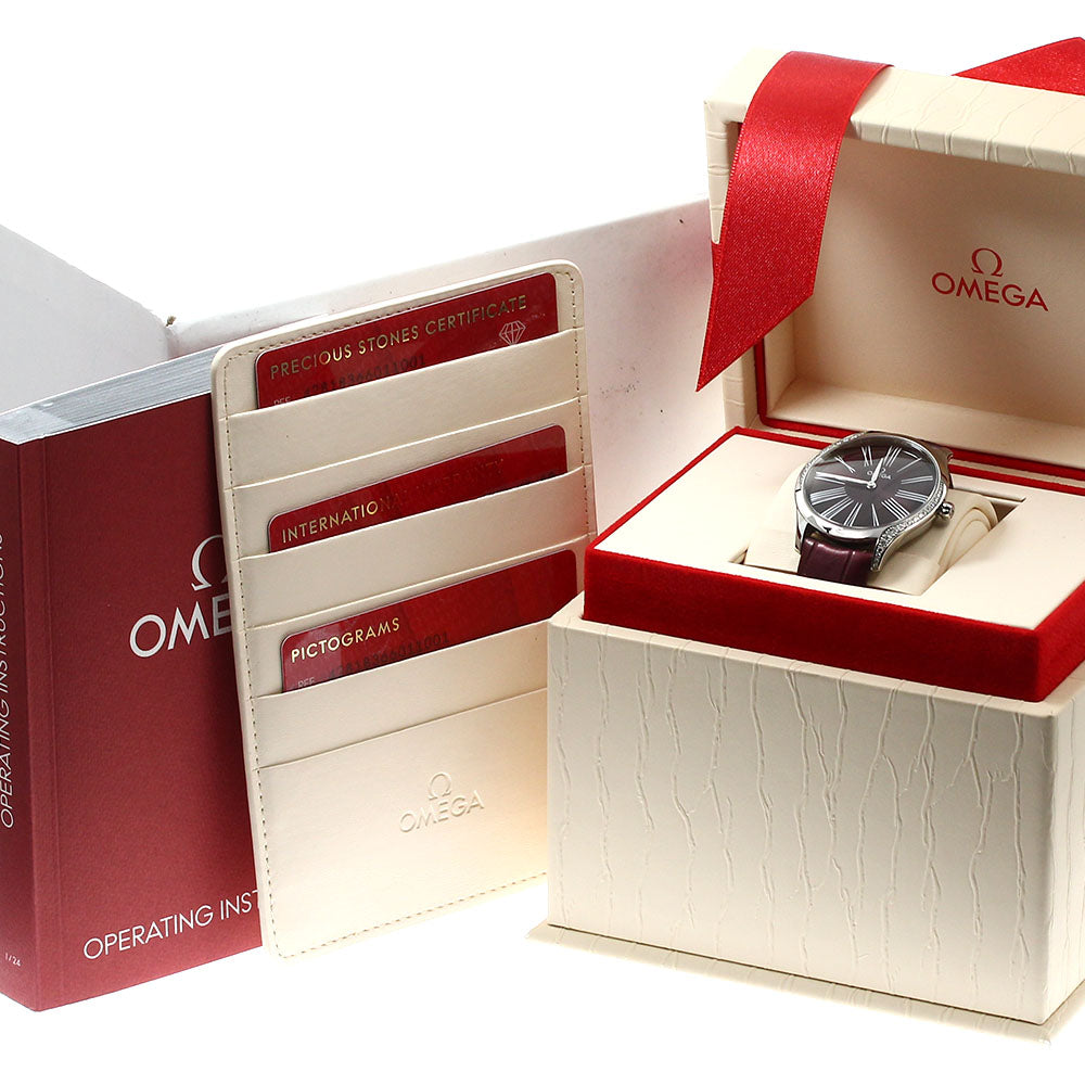 OMEGA 428.18.36.60.11.001 De Ville Tresor Diamond Bezel Quartz Ladies Watch with Box and Warranty Card